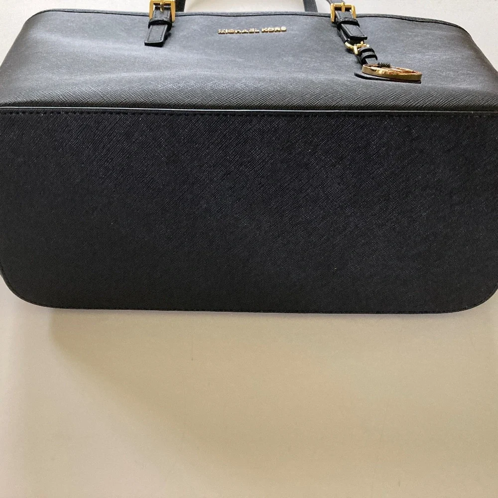 Michael Kors Black Saffiano Leather Large Jet Set Travel TZ Tote/$278 RETAIL/NEW